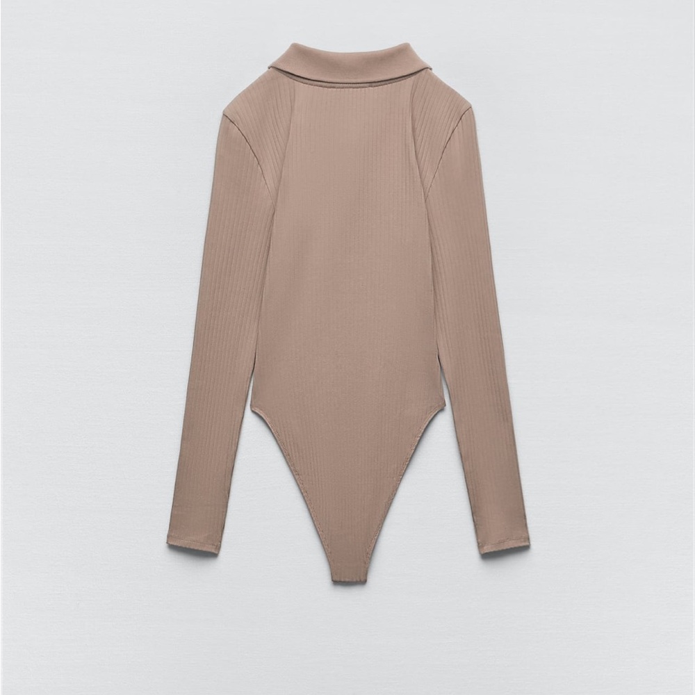 Zara Beige Ribbed Bodysuit - Picture 8 of 10